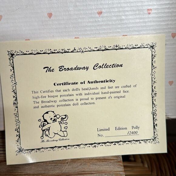 NIB Vintage The Broadway Collection Porcelain Doll Limited Edition Polly 12400 - Picture 5 of 6